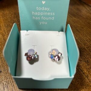 Origami Owl Pink and Silver Earrings